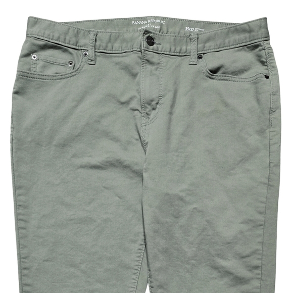 Banana Republic Travel Jean Green Soft Sage Athletic Fit 35x32 Classic Preppy - Picture 4 of 8